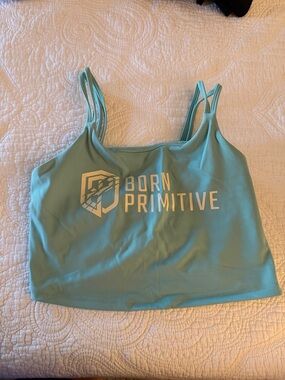 Born Primitive Aqua Double-Strap Athletic Crop Tank